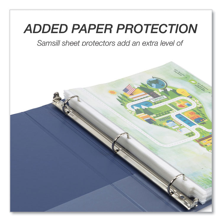 Samsill® Earth's Choice Plant-Based BOHO D-Ring View Binders, 1" Capacity, 11 x 8.5, Indigo, 2/Pack (SAMU69341)