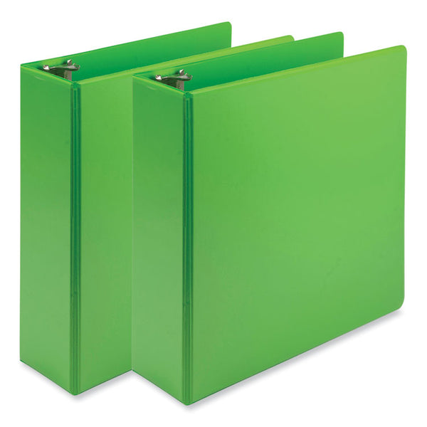Samsill® Earth's Choice Plant-Based Economy Round Ring View Binders, 3 Rings, 3" Capacity, 11 x 8.5, Lime, 2/Pack (SAMU86878)