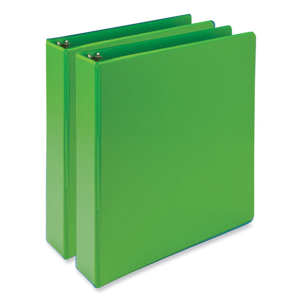 Samsill® Earth's Choice Plant-Based Economy Round Ring View Binders, 3 Rings, 1.5" Capacity, 11 x 8.5, Lime, 2/Pack (SAMMP286578)