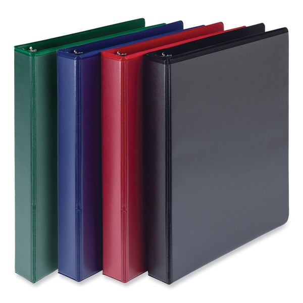 Samsill® Durable D-Ring View Binders, 3 Rings, 1" Capacity, 11 x 8.5, Black/Blue/Green/Red, 4/Pack (SAMMP46409)
