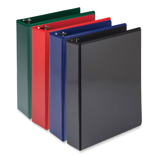 Samsill® Durable D-Ring View Binders, 3 Rings, 2" Capacity, 11 x 8.5, Black/Blue/Green/Red, 4/Pack (SAMMP46468)