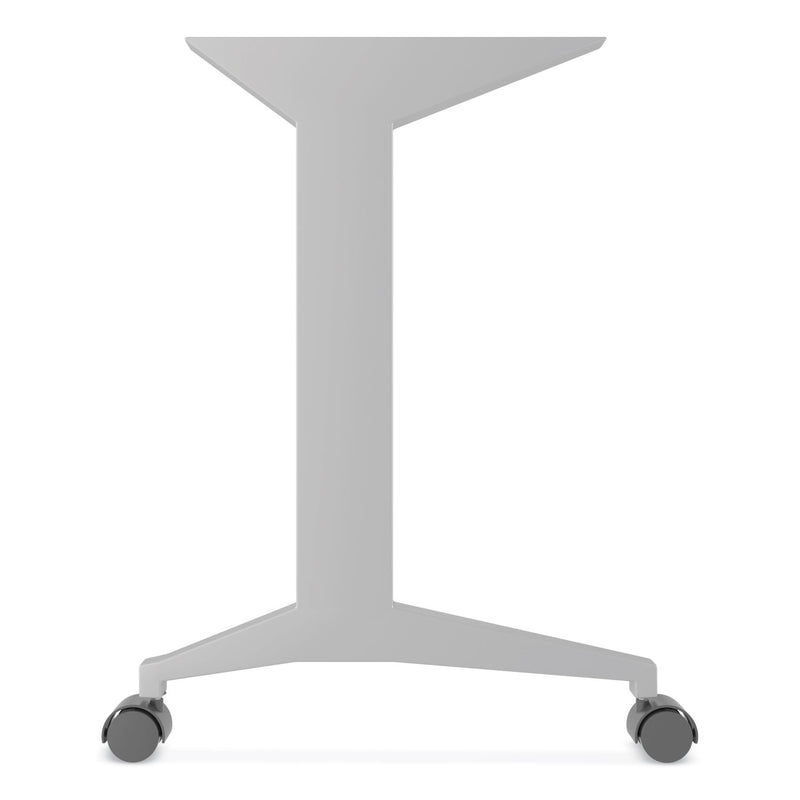 Alera® Modern Teacher Series Pedestal Desk, Left-Side Pedestal: Box/Box/File, 60" x 24" x 28.75", White/Silver (ALEMSD6024WH)