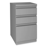 Alera® Modern Teacher Series Pedestal Desk, Left-Side Pedestal: Box/Box/File, 60" x 24" x 28.75", White/Silver (ALEMSD6024WH)