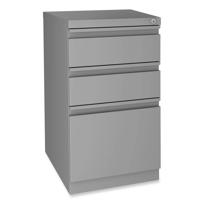 Alera® Modern Teacher Series Pedestal Desk, Left-Side Pedestal: Box/Box/File, 60" x 24" x 28.75", Charcoal Woodgrain/Gray (ALEMSD6024CH) Each