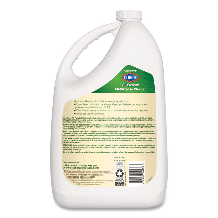 Clorox® Clorox Pro EcoClean All-Purpose Cleaner, Unscented, 128 oz Bottle, 4/Carton (CLO60278CT)