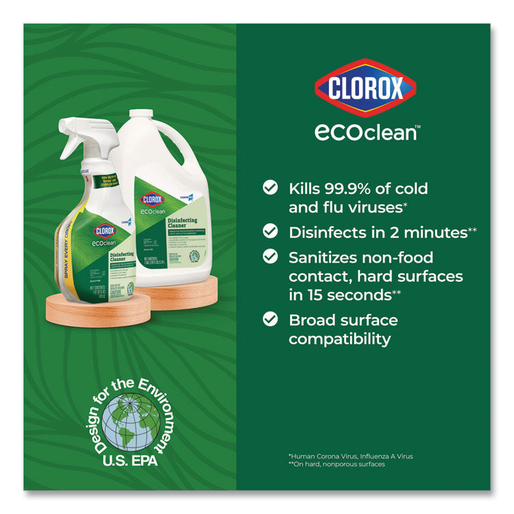 Clorox® Clorox Pro EcoClean Disinfecting Cleaner, Unscented, 128 oz Refill Bottle, 4/Carton (CLO60094CT)