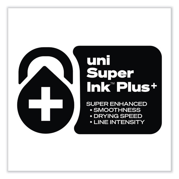 uniball® 207 Plus+ Gel Pen, Retractable, Medium 0.7 mm, Black Ink, Black Barrel, Dozen (UBC70462)
