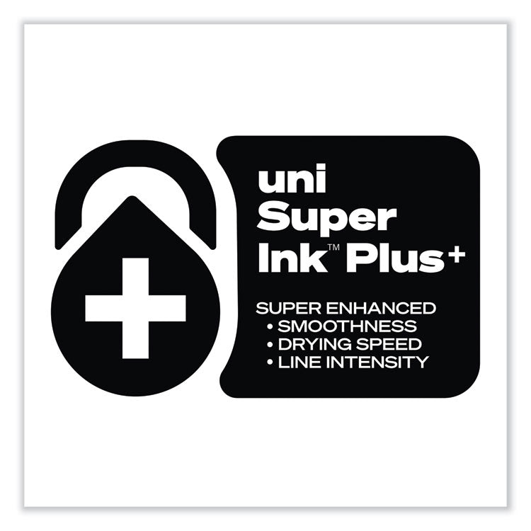 uniball® 207 Plus+ Gel Pen, Retractable, Medium 0.7 mm, Black Ink, Black Barrel, Dozen (UBC70462) 1 Dozen