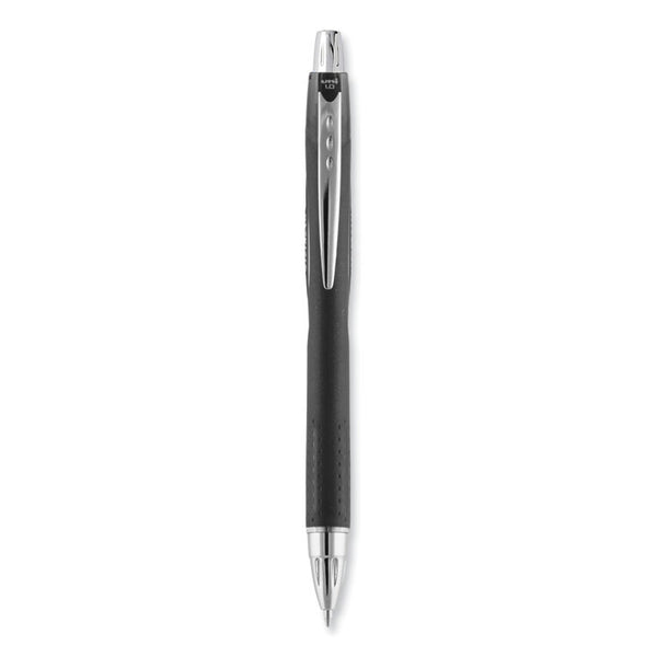uniball® Jetstream Retractable Hybrid Gel Pen, Bold 1 mm, Black Ink, Black/Silver Barrel (UBC73832)