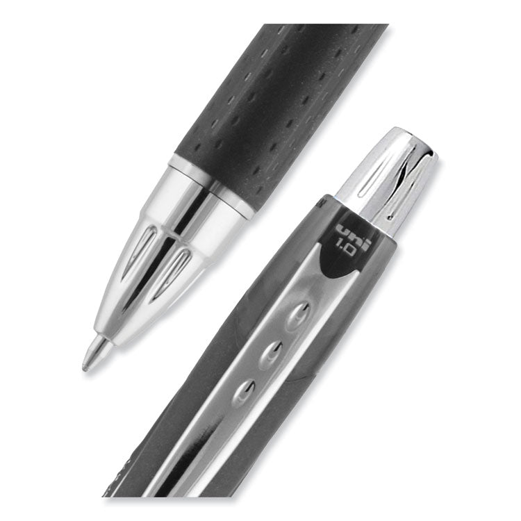 Jetstream Retractable Hybrid Gel Pen, Bold 1 mm, Black Ink, Black/Silver Barrel, Dozen (UBC73832) 1 Dozen
