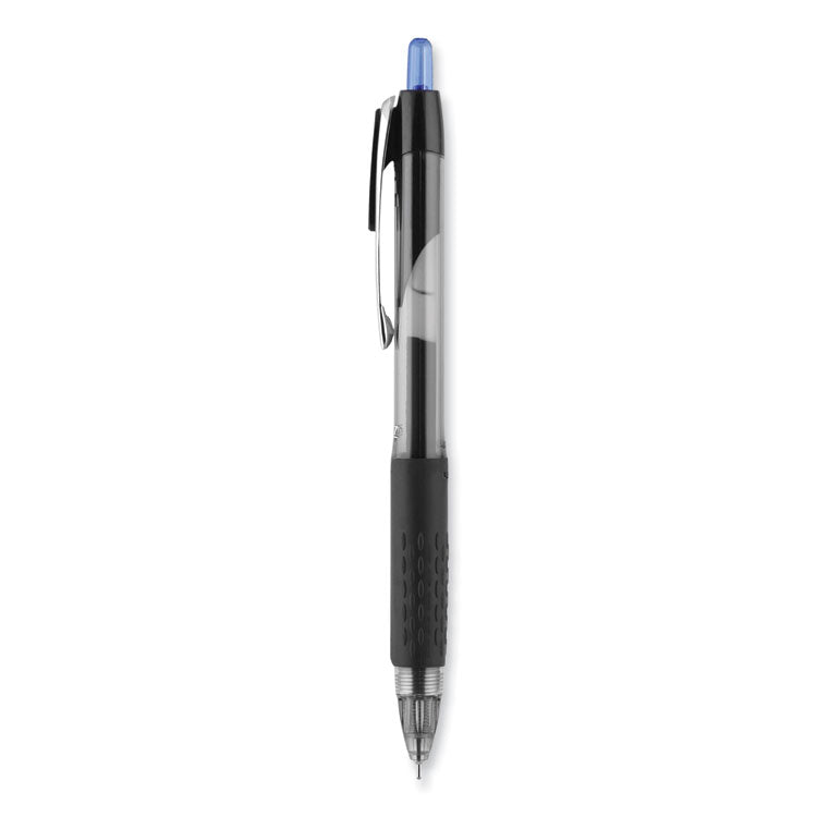 uniball® Signo 207 Needle Point Gel Pen, Retractable, Medium 0.7 mm, Blue Ink, Clear/Black/Blue Barrel, Dozen (UBC1736098) 1 Dozen