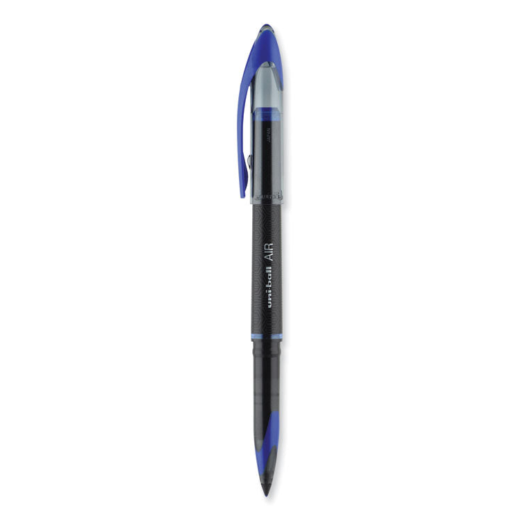 uniball® AIR Porous Roller Ball Pen, Stick, Medium 0.7 mm, Blue Ink, Black/Blue Barrel, Dozen (UBC1927701) 1 Dozen