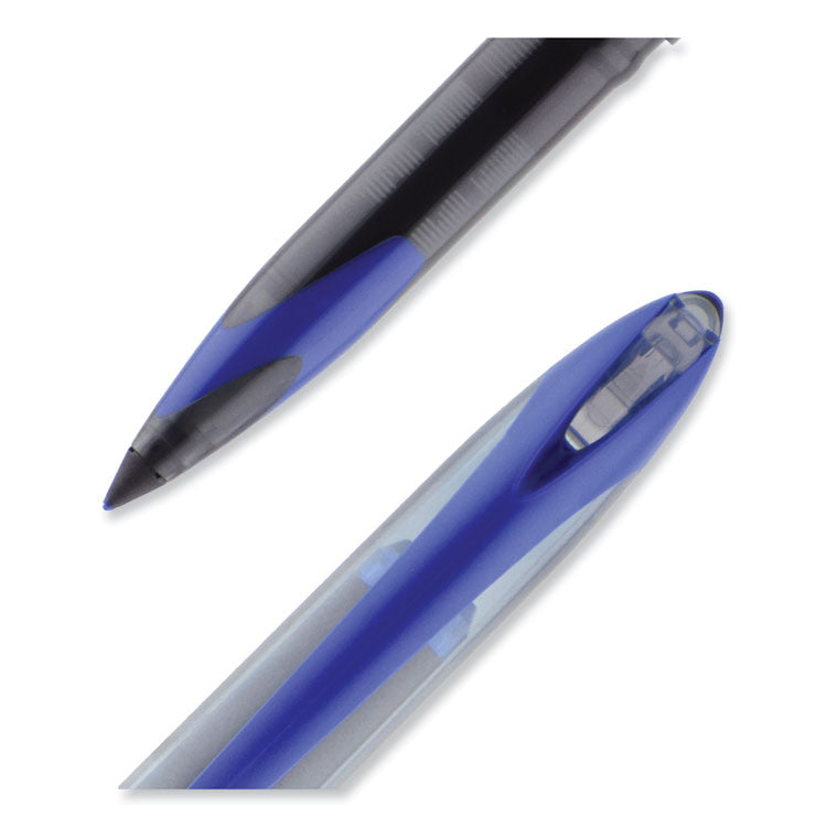 uniball® AIR Porous Roller Ball Pen, Stick, Medium 0.7 mm, Blue Ink, Black/Blue Barrel, Dozen (UBC1927701) 1 Dozen