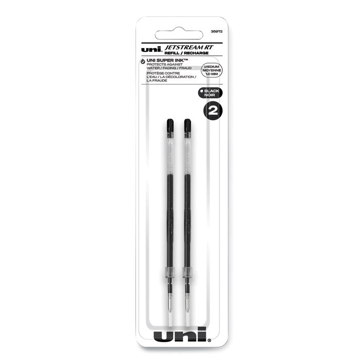 uniball® Refill for JetStream RT Pens, Bold Conical Tip, Black Ink, 2/Pack (UBC35972) Pack of 2