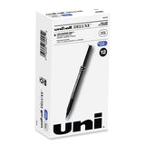 uniball® Deluxe Roller Ball Pen, Stick, Extra-Fine 0.5 mm, Blue Ink, Metallic Gray/Black/Blue Barrel, Dozen (UBC60027) 1 Dozen