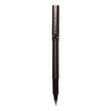 uniball® Deluxe Roller Ball Pen, Stick, Extra-Fine 0.5 mm, Blue Ink, Metallic Gray/Black/Blue Barrel, Dozen (UBC60027) 1 Dozen