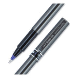 uniball® Deluxe Roller Ball Pen, Stick, Extra-Fine 0.5 mm, Blue Ink, Metallic Gray/Black/Blue Barrel, Dozen (UBC60027) 1 Dozen