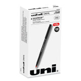 uniball® ONYX Roller Ball Pen, Stick, Extra-Fine 0.5 mm, Red Ink, Black/Red Barrel, Dozen (UBC60042) 1 Dozen