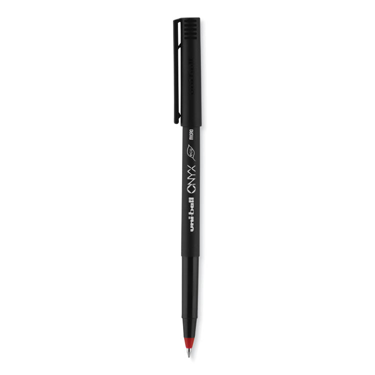 uniball® ONYX Roller Ball Pen, Stick, Extra-Fine 0.5 mm, Red Ink, Black/Red Barrel, Dozen (UBC60042) 1 Dozen