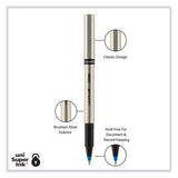 uniball® Deluxe Roller Ball Pen, Stick, Fine 0.7 mm, Blue Ink, Champagne/Black/Blue Barrel, Dozen (UBC60053) 1 Dozen