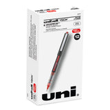uniball® VISION Roller Ball Pen, Stick, Extra-Fine 0.5 mm, Red Ink, Gray/Red Barrel, Dozen (UBC60117) 1 Dozen