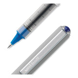 uniball® VISION Roller Ball Pen, Stick, Fine 0.7 mm, Blue Ink, Silver/Blue/Clear Barrel, Dozen (UBC60134) 1 Dozen