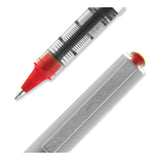 uniball® VISION Roller Ball Pen, Stick, Fine 0.7 mm, Red Ink, Silver/Red/Clear Barrel, Dozen (UBC60139) 1 Dozen