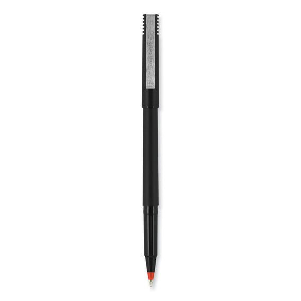 uniball® Roller Ball Pen, Stick, Extra-Fine 0.5 mm, Red Ink, Black/Red Barrel, Dozen (UBC60152) 1 Dozen