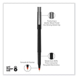 uniball® Roller Ball Pen, Stick, Extra-Fine 0.5 mm, Red Ink, Black/Red Barrel, Dozen (UBC60152) 1 Dozen