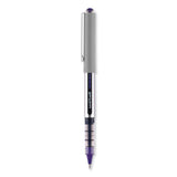 uniball® VISION Roller Ball Pen, Stick, Fine 0.7 mm, Violet Ink, Silver/Violet/Clear Barrel, Dozen (UBC60382) 1 Dozen