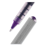 uniball® VISION Roller Ball Pen, Stick, Fine 0.7 mm, Violet Ink, Silver/Violet/Clear Barrel, Dozen (UBC60382) 1 Dozen