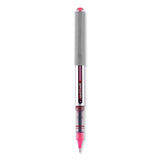 uniball® VISION Roller Ball Pen, Stick, Fine 0.7 mm, Pink Ink, Silver/Pink/Clear Barrel, Dozen (UBC60384) 1 Dozen