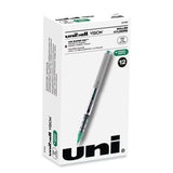 uniball® VISION Roller Ball Pen, Stick, Fine 0.7 mm, Green Ink, Silver/Green/Clear Barrel, Dozen (UBC60386) 1 Dozen