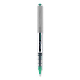 uniball® VISION Roller Ball Pen, Stick, Fine 0.7 mm, Green Ink, Silver/Green/Clear Barrel, Dozen (UBC60386) 1 Dozen
