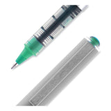 uniball® VISION Roller Ball Pen, Stick, Fine 0.7 mm, Green Ink, Silver/Green/Clear Barrel, Dozen (UBC60386) 1 Dozen