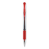 uniball® Signo GRIP Gel Pen, Stick, Medium 0.7 mm, Red Ink, Clear/Red/Silver Barrel, Dozen (UBC65452) 1 Dozen