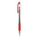 uniball® Signo GRIP Gel Pen, Stick, Medium 0.7 mm, Red Ink, Clear/Red/Silver Barrel, Dozen (UBC65452) 1 Dozen