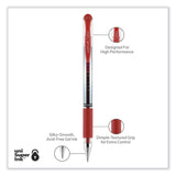 uniball® Signo GRIP Gel Pen, Stick, Medium 0.7 mm, Red Ink, Clear/Red/Silver Barrel, Dozen (UBC65452) 1 Dozen