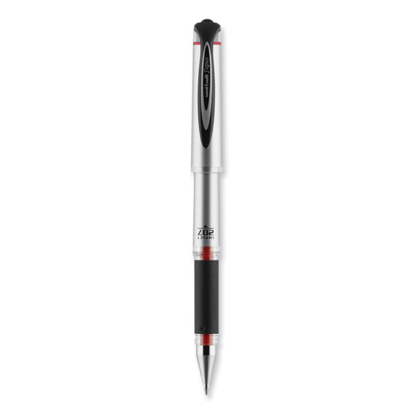 207 Impact Gel Pen, Stick, Bold 1 mm, Red Ink, Silver/Black/Red Barrel, Dozen (UBC65802)