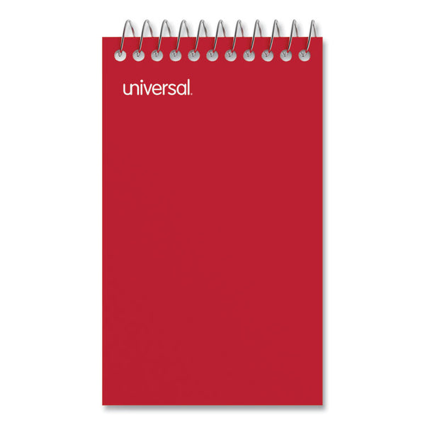 Universal® Wirebound Memo Pad with Coil-Lock Wire Binding, Narrow Rule, Orange Cover, 50 White 3 x 5 Sheets, 12/Pack (UNV20435)