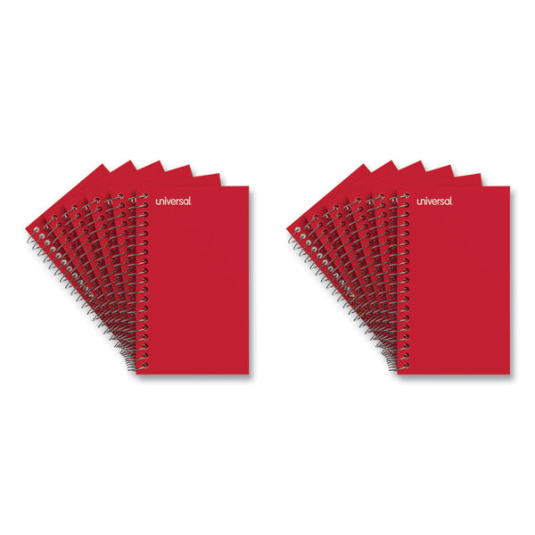 Universal® Wirebound Memo Book, Narrow Rule, Red Cover, (50) 5 x 3 Sheets, 12/Pack (UNV20453)