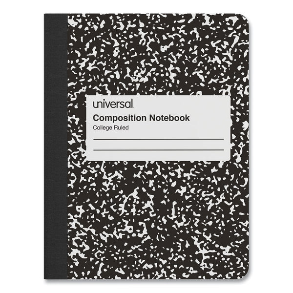 Universal® Composition Book, Medium/College Rule, Black Marble Cover, (100) 9.75 x 7.5 Sheets (UNV20940)