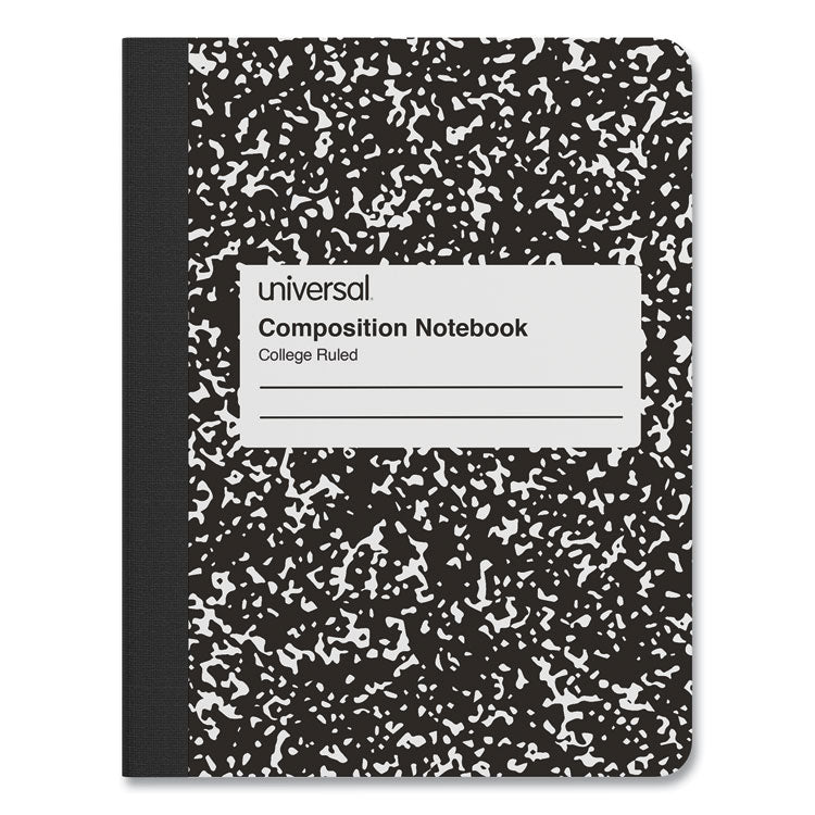 Universal® Composition Book, Medium/College Rule, Black Marble Cover, (100) 9.75 x 7.5 Sheets (UNV20940) Each