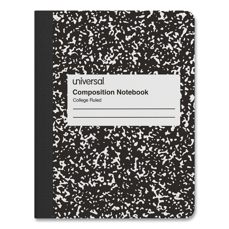 Universal® Composition Book, Medium/College Rule, Black Marble Cover, (100) 9.75 x 7.5 Sheets, 6/Pack (UNV20946)