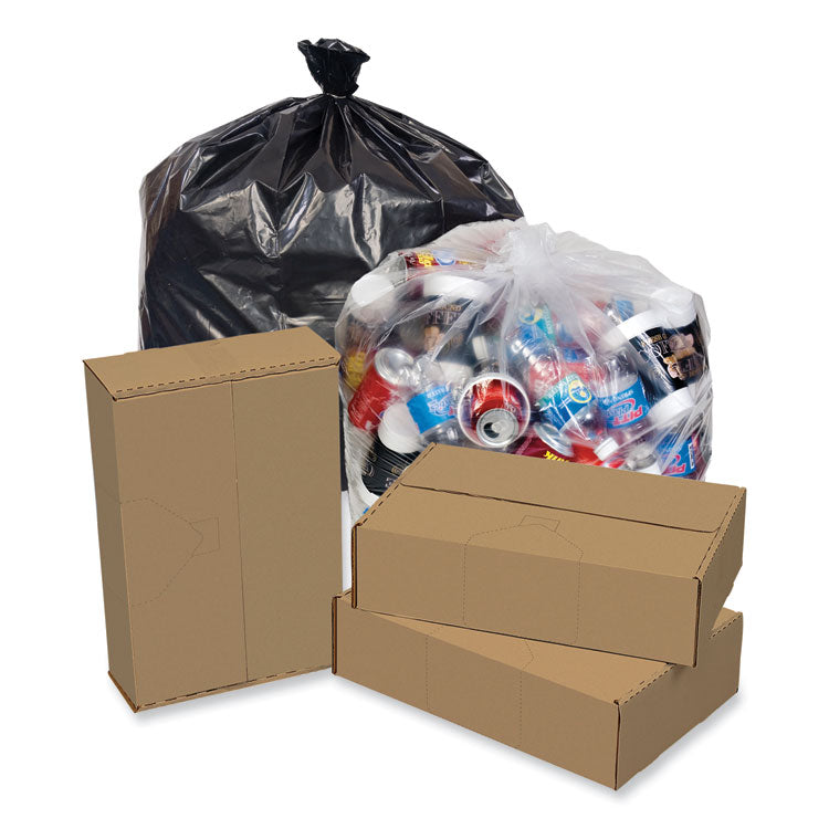 Pitt Plastics Eco Strong Plus Can Liners, 60 gal, 1.35 mil, 38 x 58, Black, 100/Carton (PITPCRL3858SHK) Case of 100