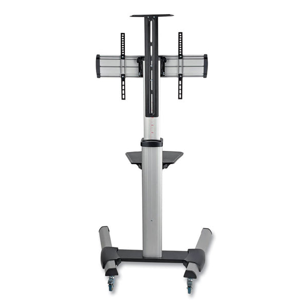 Tripp Lite Flat Panel Floor Stand, Tilt Range: -12 to +5, Metal, 1 Shelf, 110 lb Capacity, 32.6" x 27.6" x 81.5", Silver/Black (TRPDMCS3270XP) Each