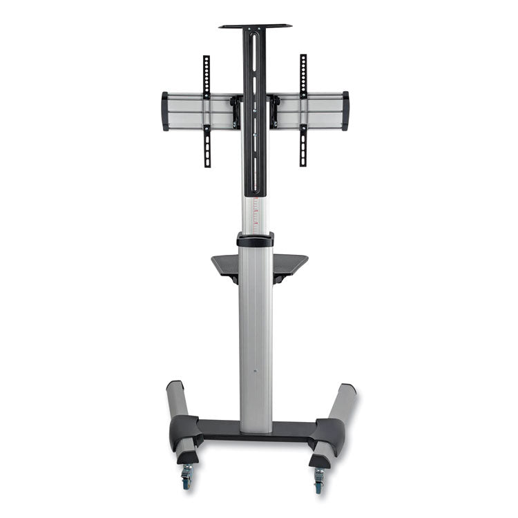 Tripp Lite Flat Panel Floor Stand, Tilt Range: -12 to +5, Metal, 1 Shelf, 110 lb Capacity, 32.6" x 27.6" x 81.5", Silver/Black (TRPDMCS3270XP) Each