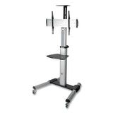 Tripp Lite Flat Panel Floor Stand, Tilt Range: -12 to +5, Metal, 1 Shelf, 110 lb Capacity, 32.6" x 27.6" x 81.5", Silver/Black (TRPDMCS3270XP) Each
