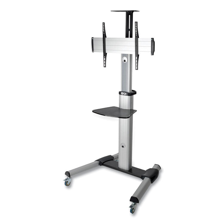 Tripp Lite Flat Panel Floor Stand, Tilt Range: -12 to +5, Metal, 1 Shelf, 110 lb Capacity, 32.6" x 27.6" x 81.5", Silver/Black (TRPDMCS3270XP) Each