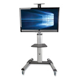 Tripp Lite Flat Panel Floor Stand, Tilt Range: -12 to +5, Metal, 1 Shelf, 110 lb Capacity, 32.6" x 27.6" x 81.5", Silver/Black (TRPDMCS3270XP) Each